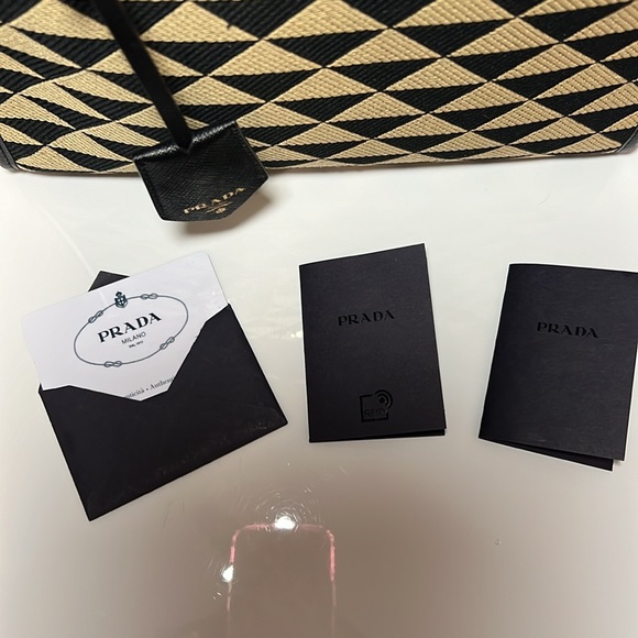 Small Prada Symbole embroidered fabric handbag - Picture 5 of 13